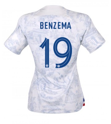 France Karim Benzema #19 Replica Away Stadium Shirt for Women World Cup 2022 Short Sleeve